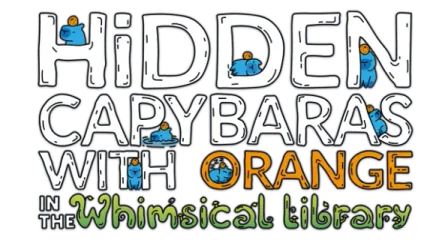 Hidden Capybaras with Orange in the Whimsical Library